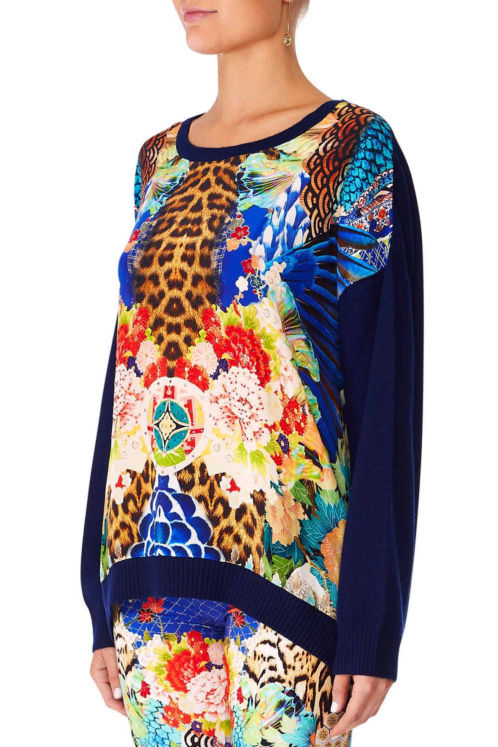 CAMILLA SPACE COWGIRL LOOSE FIT JUMPER W KNIT BACK