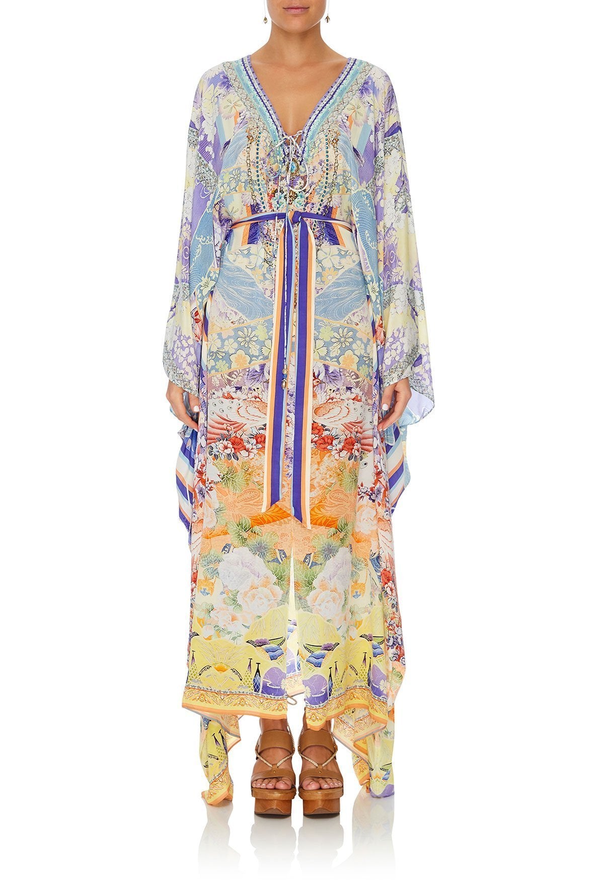 SPLIT HEM LACE UP KAFTAN GIRL IN THE KIMONO