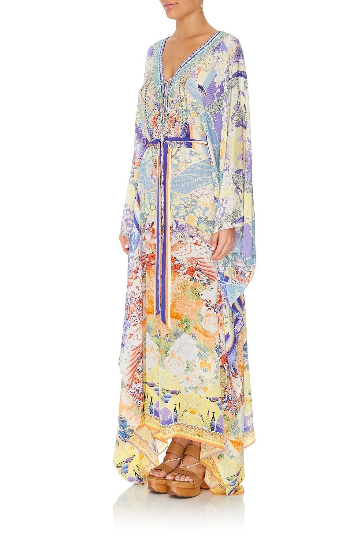 SPLIT HEM LACE UP KAFTAN GIRL IN THE KIMONO