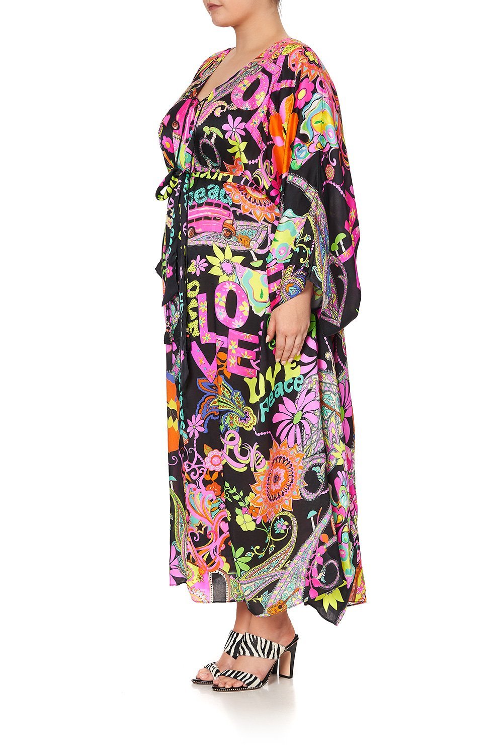 SPLIT HEM LACE UP KAFTAN PEACE LOVE AND HAIR