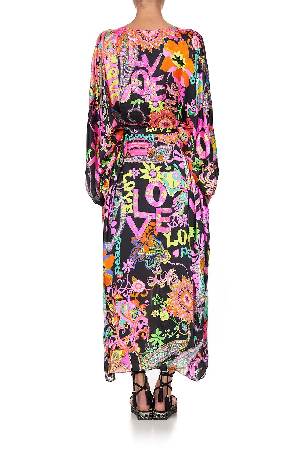 SPLIT HEM LACE UP KAFTAN PEACE LOVE AND HAIR