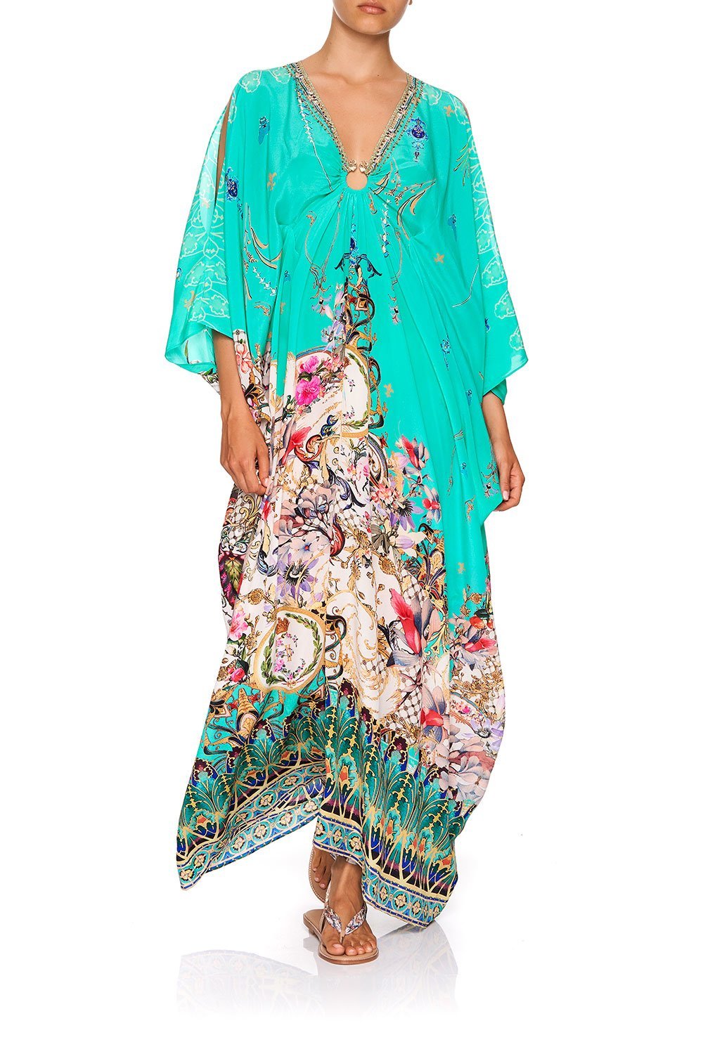 SPLIT SLEEVE KAFTAN WITH HARDWARE FLORAISON