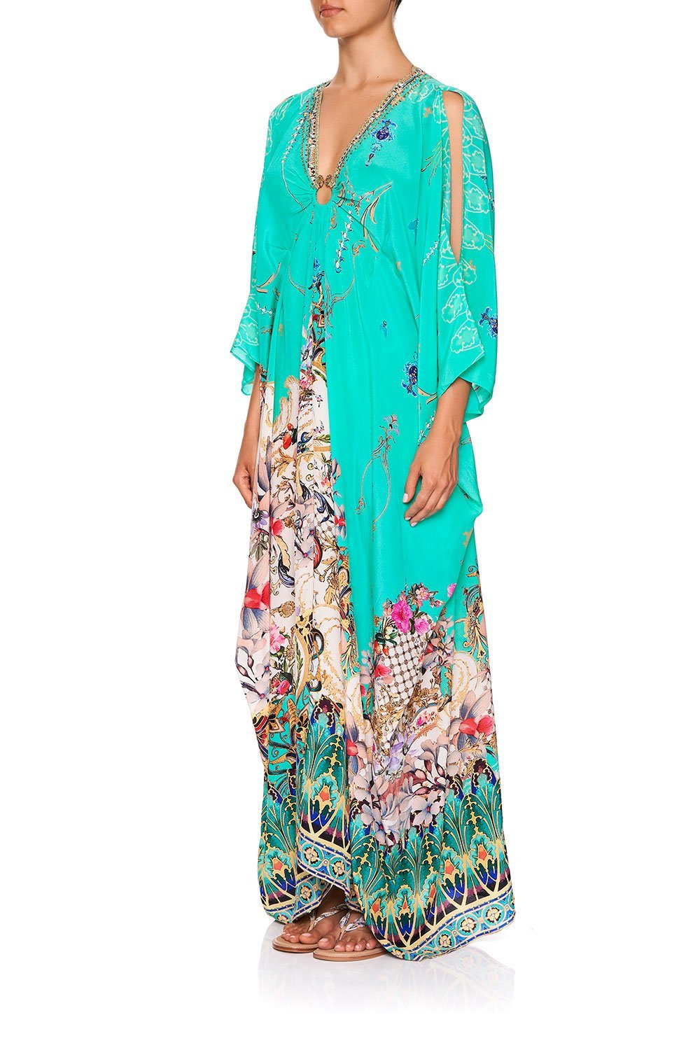 SPLIT SLEEVE KAFTAN WITH HARDWARE FLORAISON
