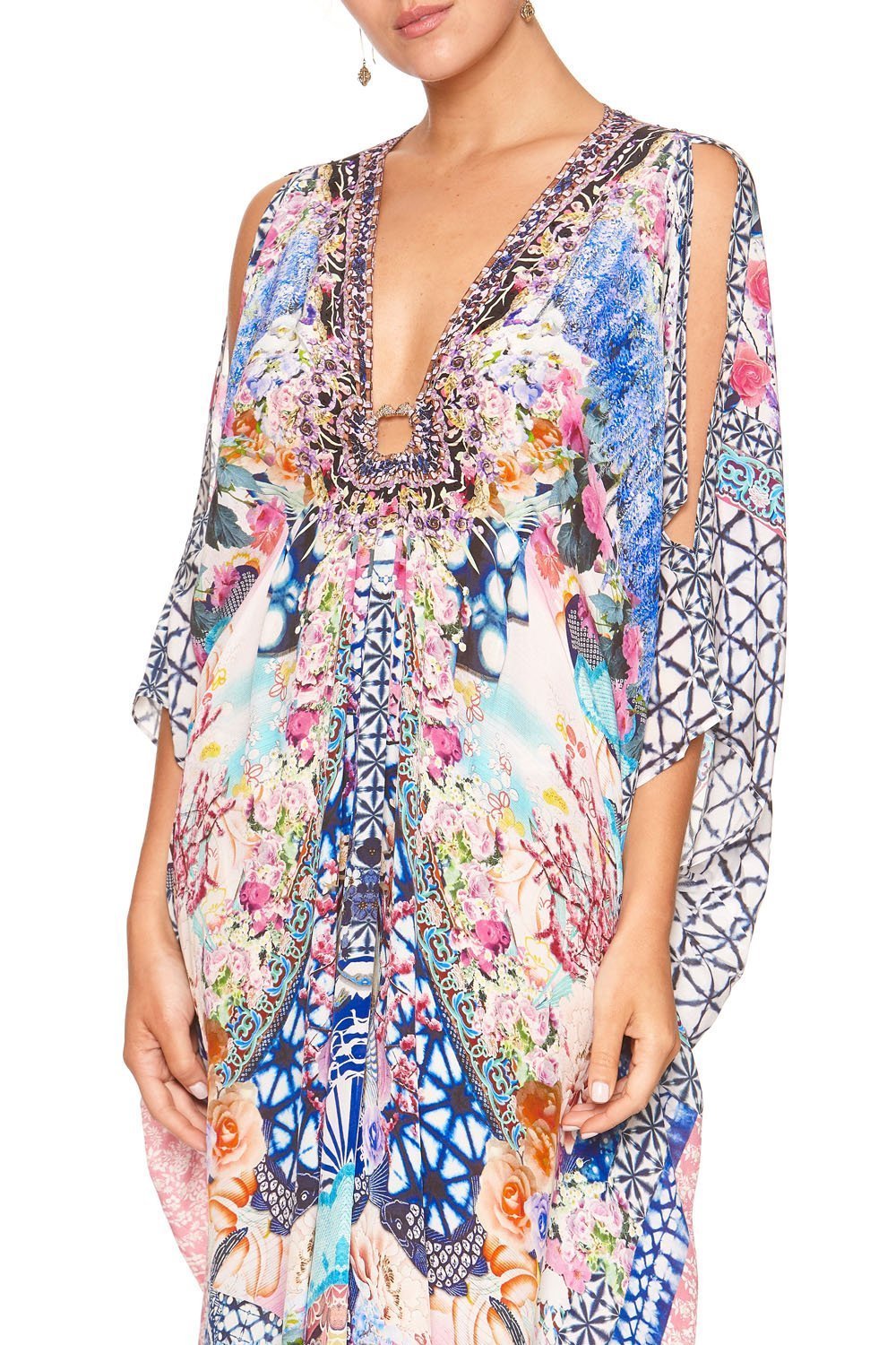 SPLIT SLEEVE KAFTAN WITH HARDWARE SHIBORI SHORES