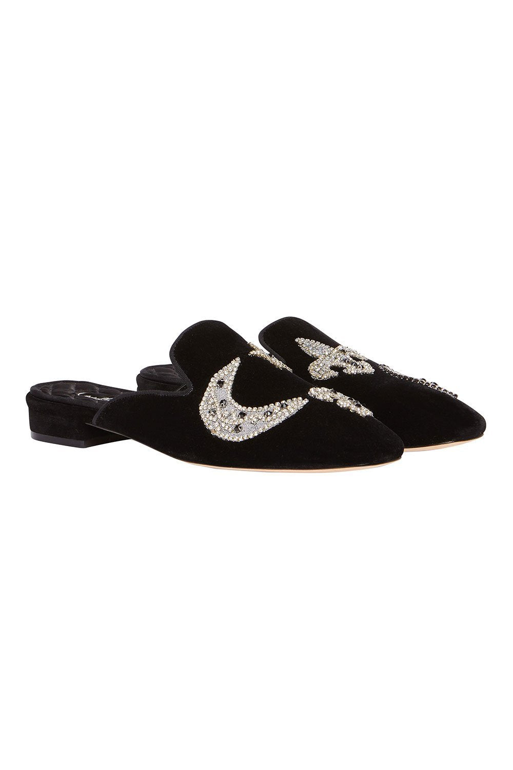 CAMILLA SQUARE TOE SLIPPER BLACK CONTEMPOARY