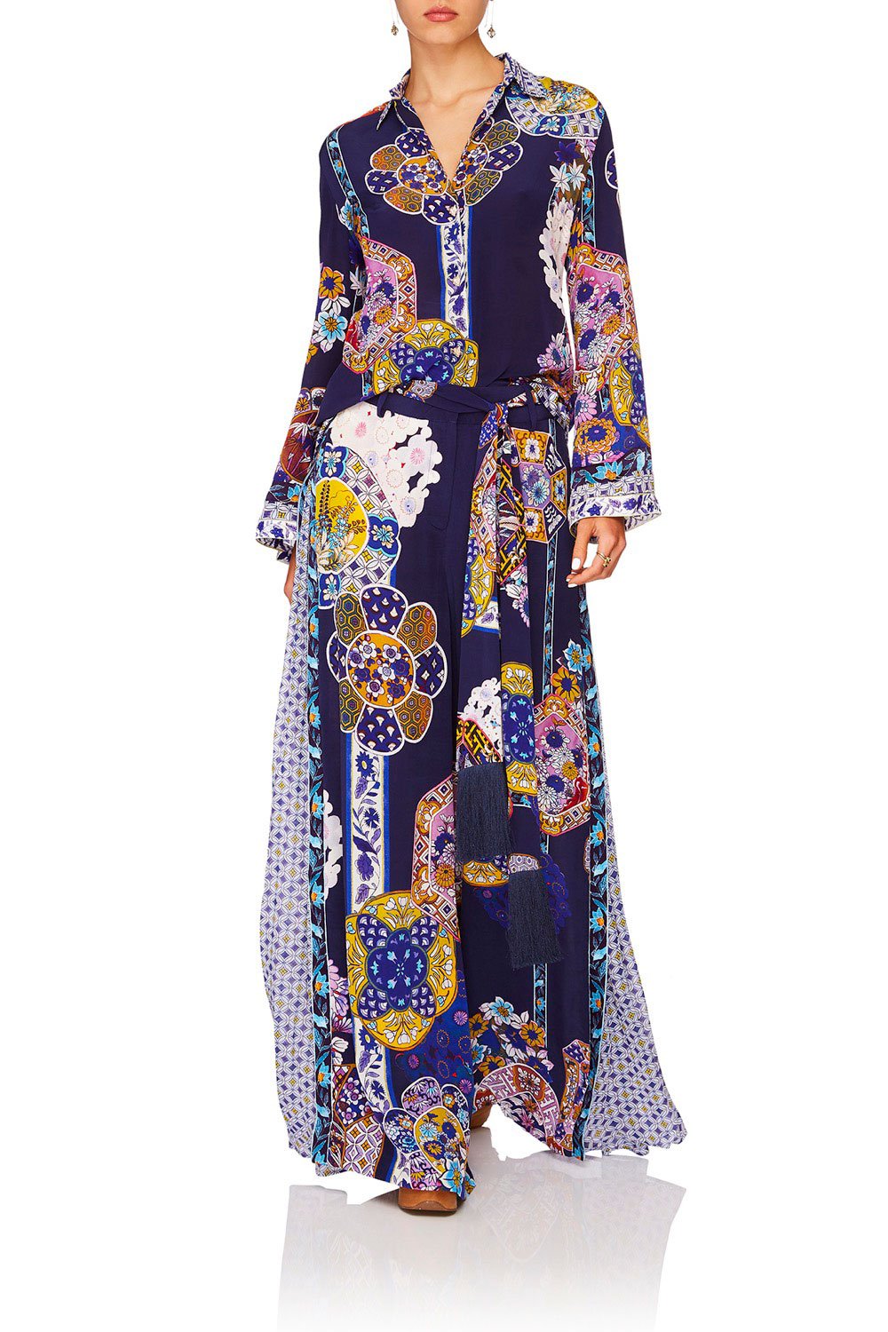 CAMILLA STAR GAZER BUTTON DOWN SHIRT W CONTRAST