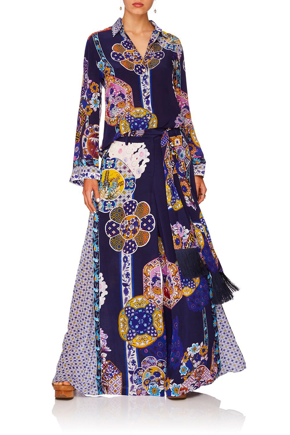 CAMILLA STAR GAZER BUTTON DOWN SHIRT W CONTRAST