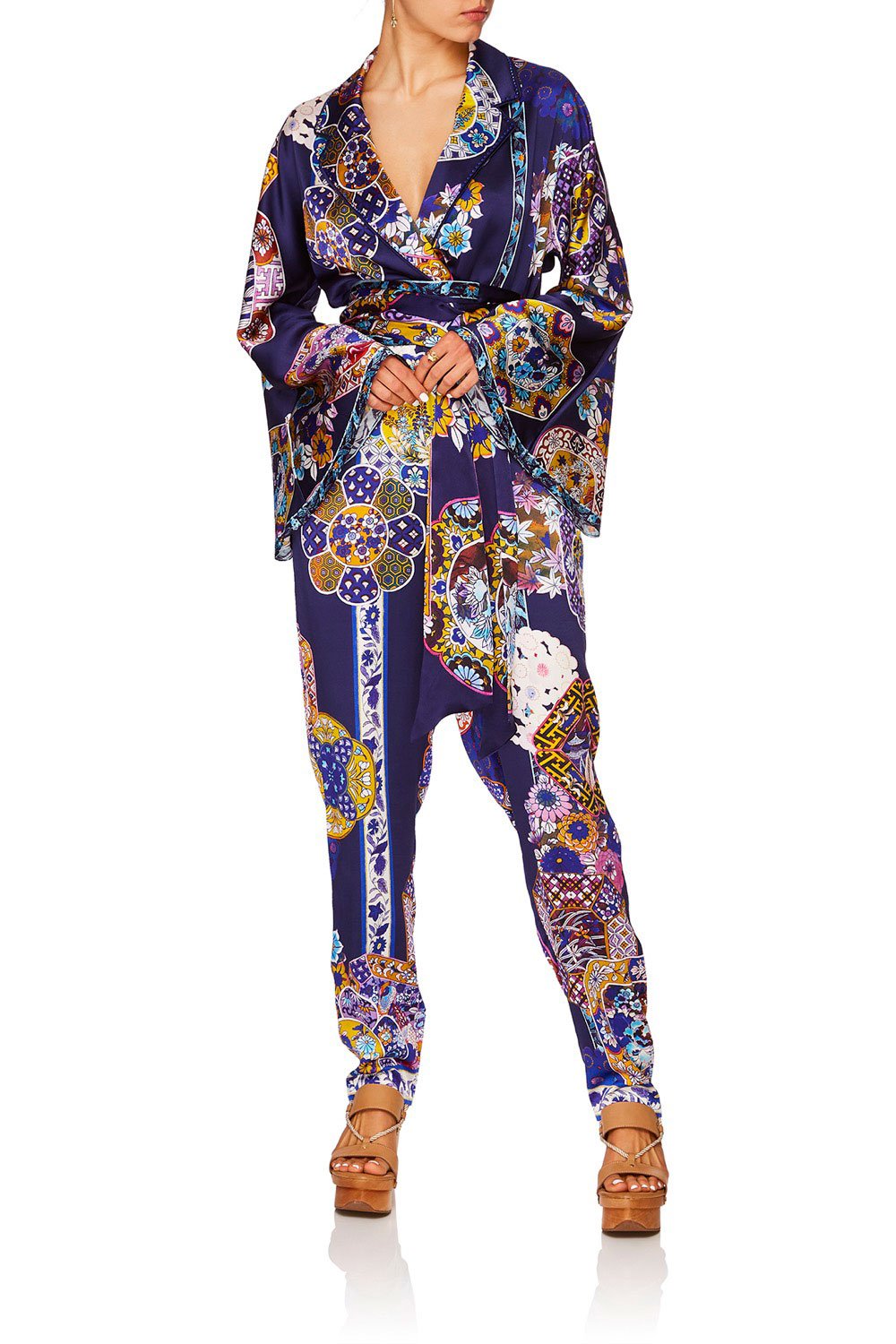 CAMILLA STAR GAZER KIMONO SLEEVE JUMPSUIT WPIPING