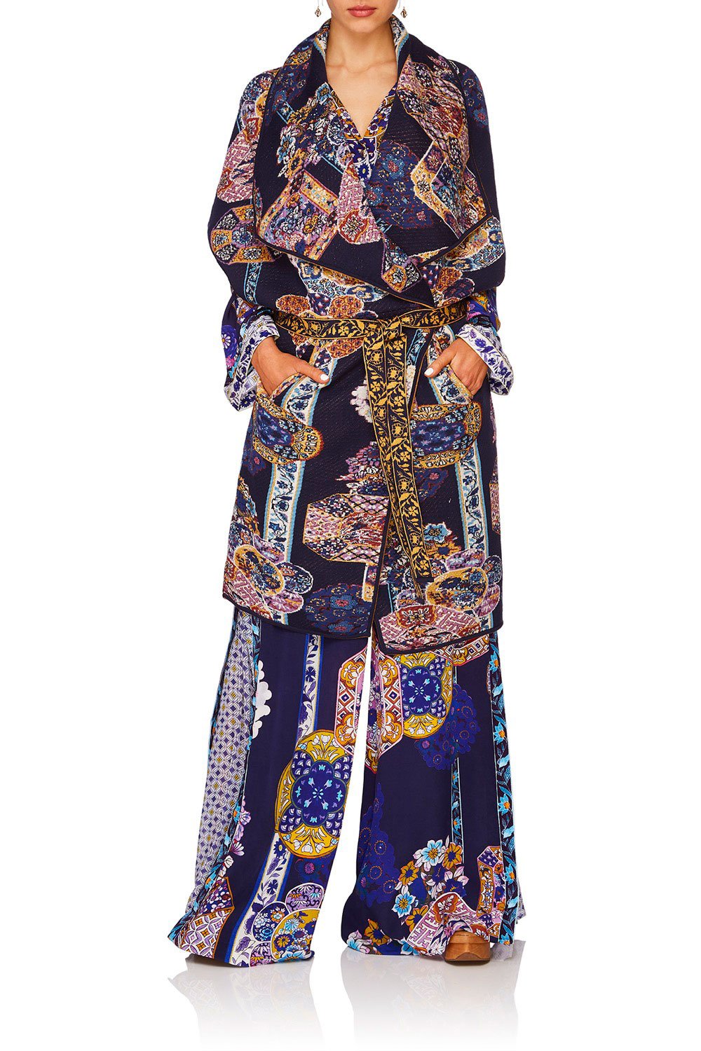 CAMILLA STAR GAZER SHORT SLEEVE WRAP KNIT W TIE