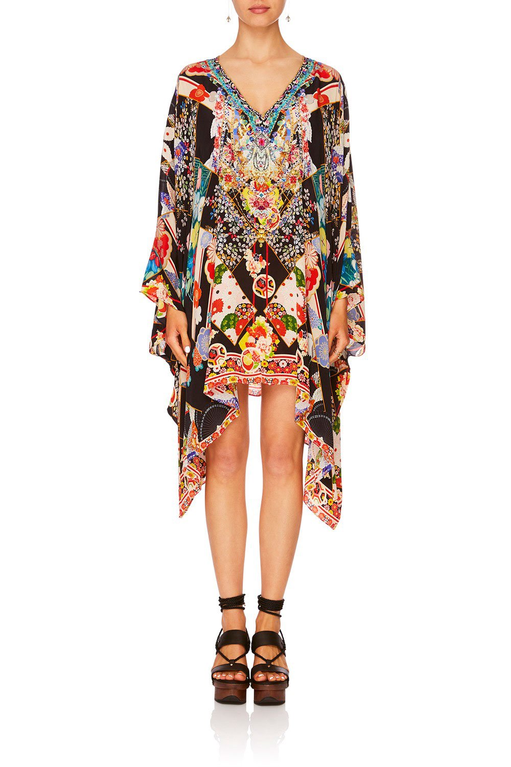 CAMILLA STAR GIRL FRONT SPLIT SHORT KAFTAN