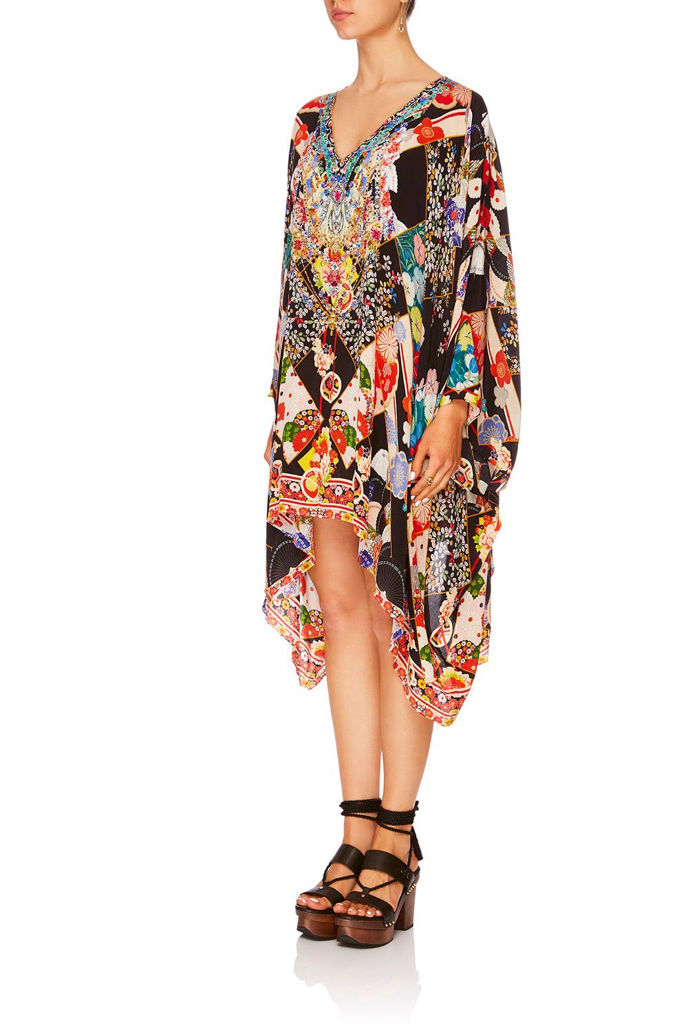 CAMILLA STAR GIRL FRONT SPLIT SHORT KAFTAN