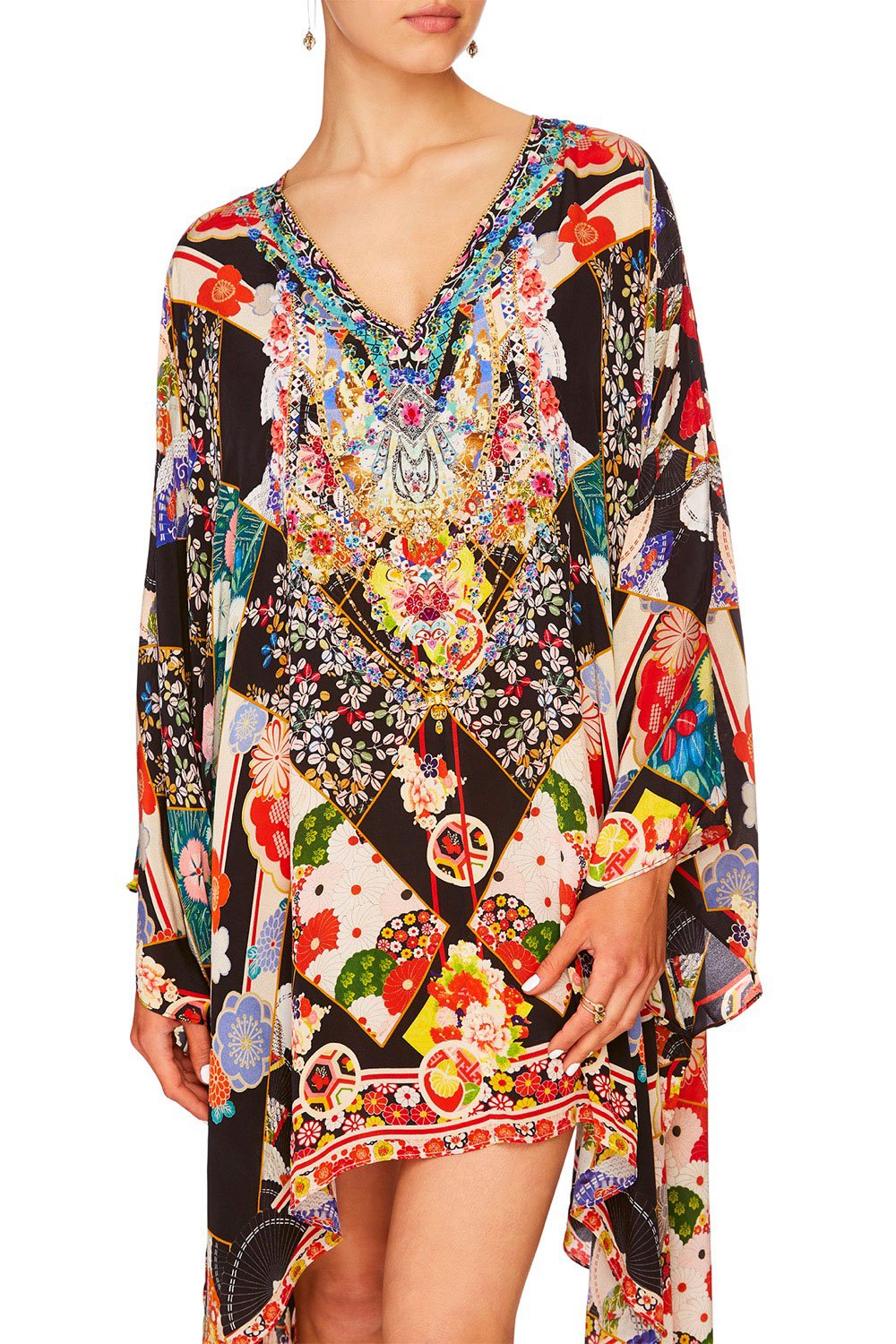 CAMILLA STAR GIRL FRONT SPLIT SHORT KAFTAN