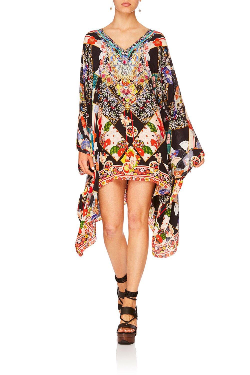 CAMILLA STAR GIRL FRONT SPLIT SHORT KAFTAN