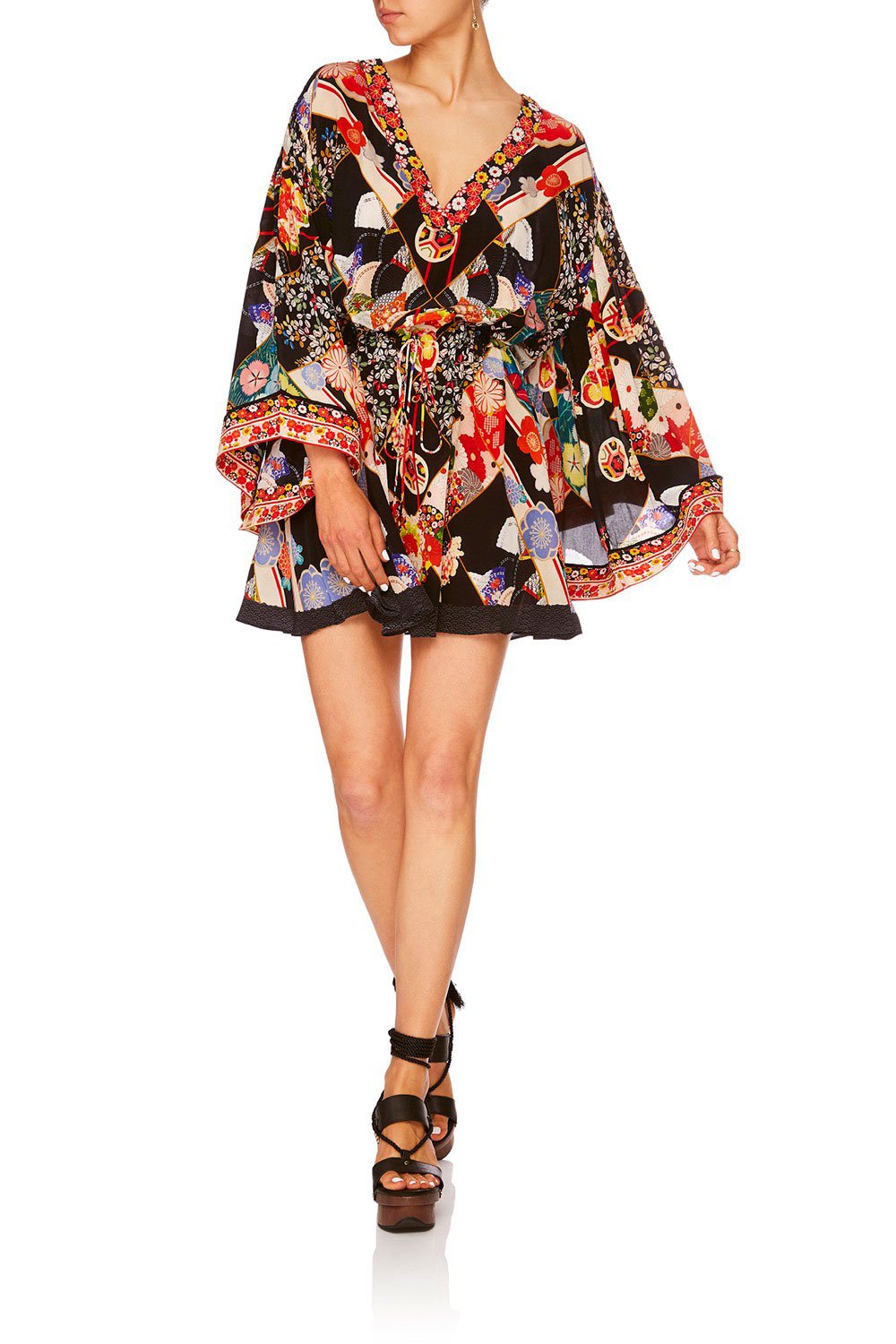 CAMILLA STAR GIRL V-NECK WIDE SLEEVE DRESS