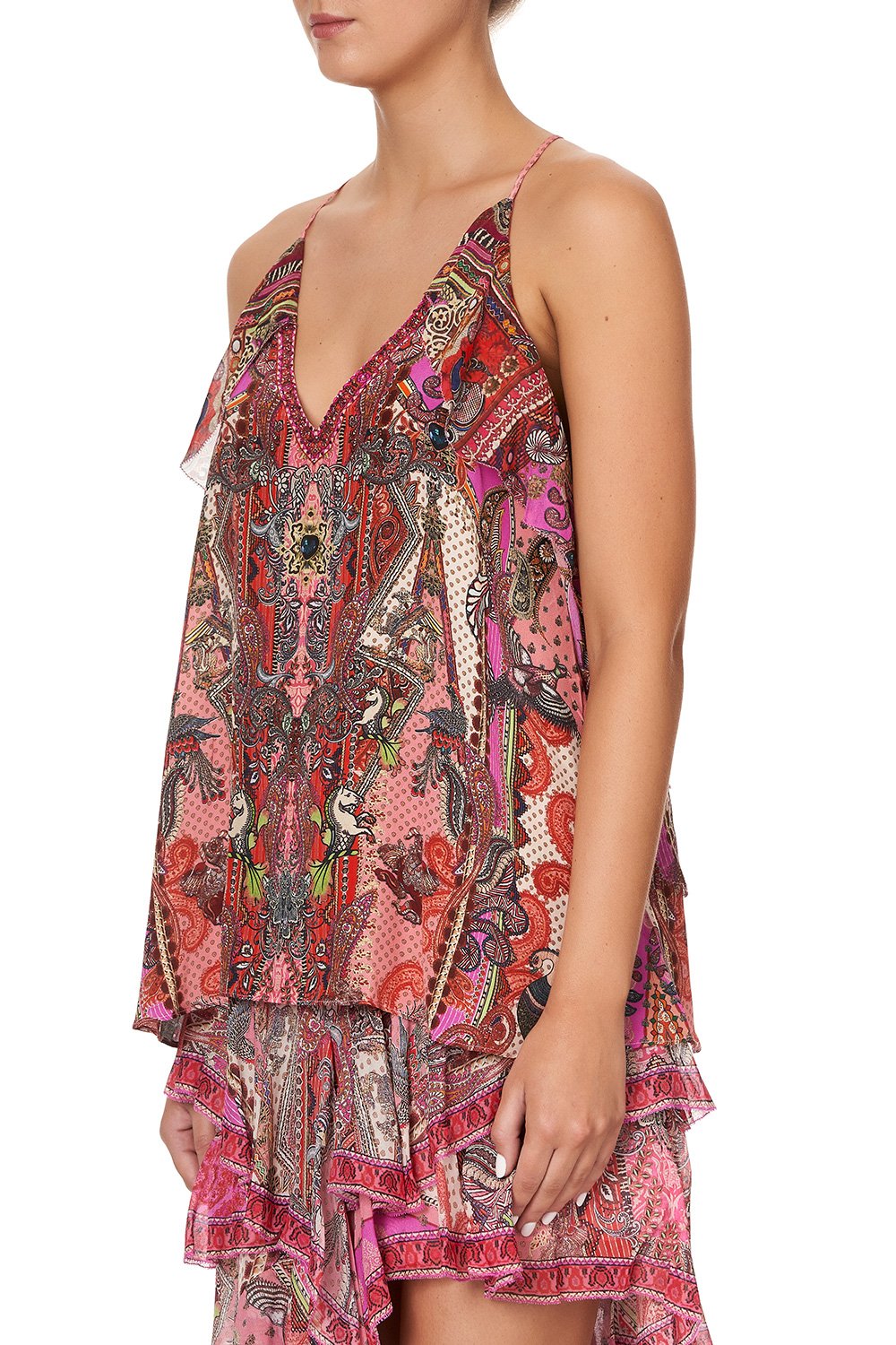 STRAP TOP WITH RUFFLE LOTUS LOVERS