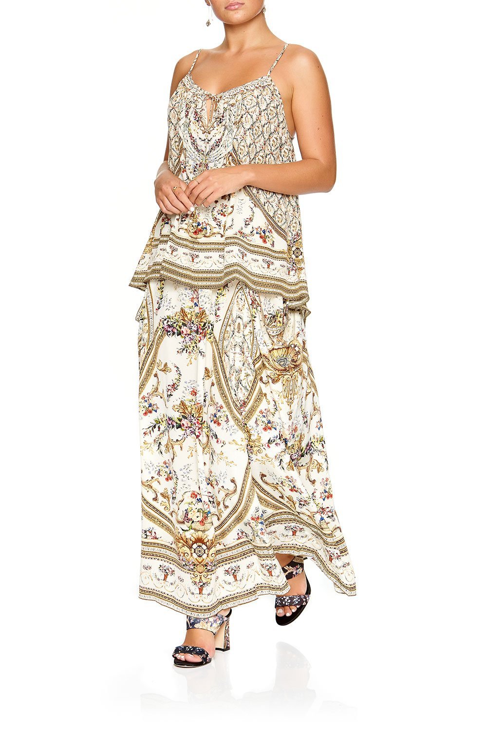 CAMILLA STRAP TOP WITH TIE FRONT DETAIL OLYMPE ODE