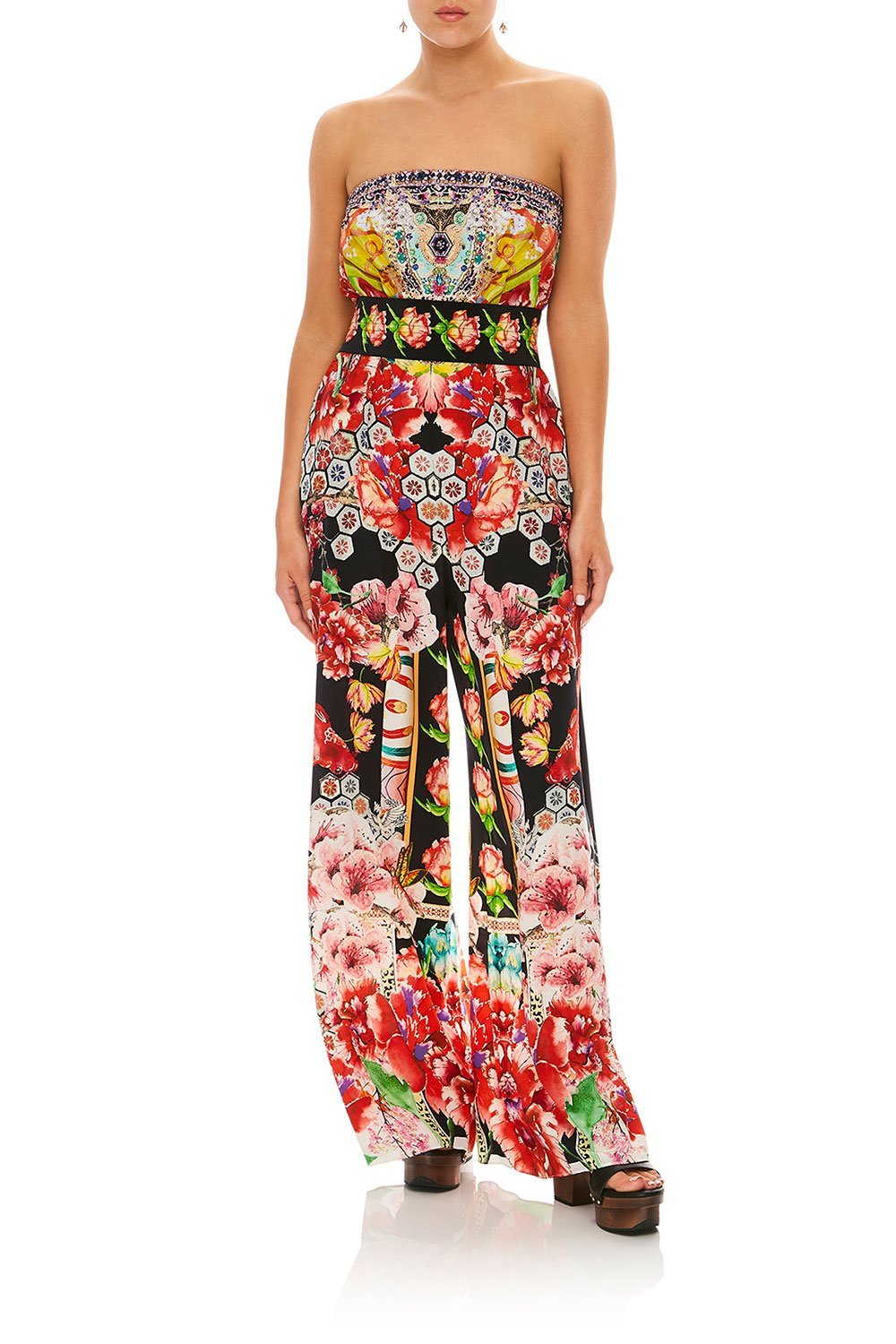 CAMILLA PAINTED LAND STRAPLESS JUMPSUIT W/ JKT BELT