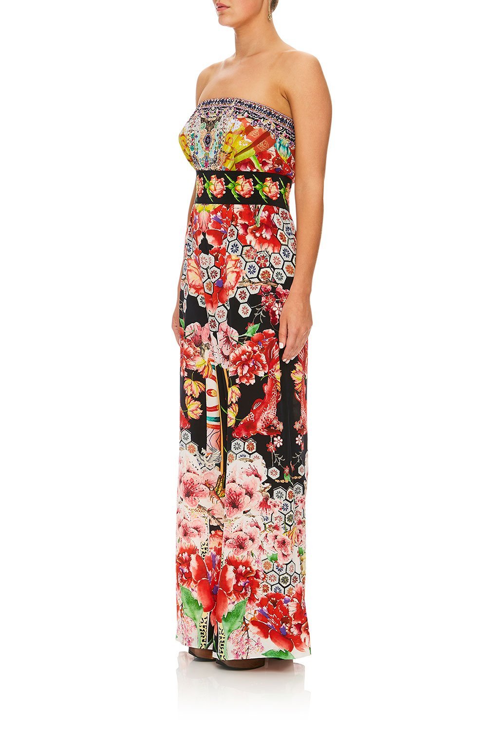 CAMILLA PAINTED LAND STRAPLESS JUMPSUIT W/ JKT BELT