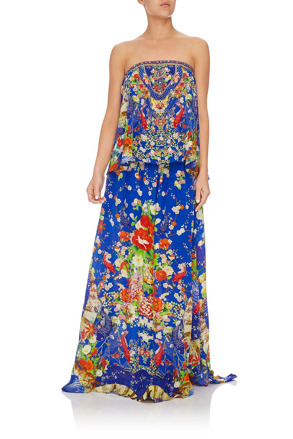 CAMILLA STRAPLESS TUBE TOP PLAYING KOI