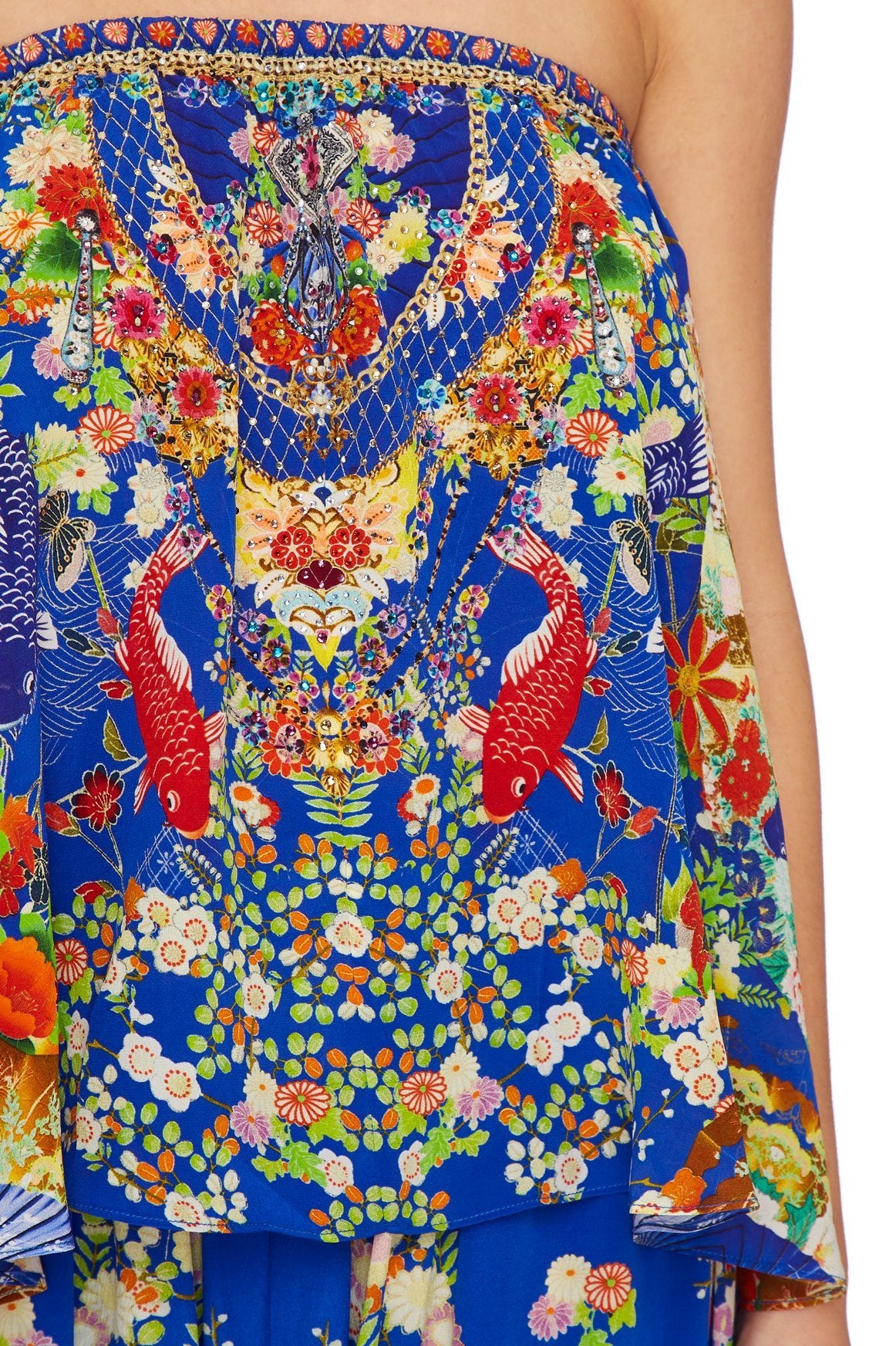 CAMILLA STRAPLESS TUBE TOP PLAYING KOI