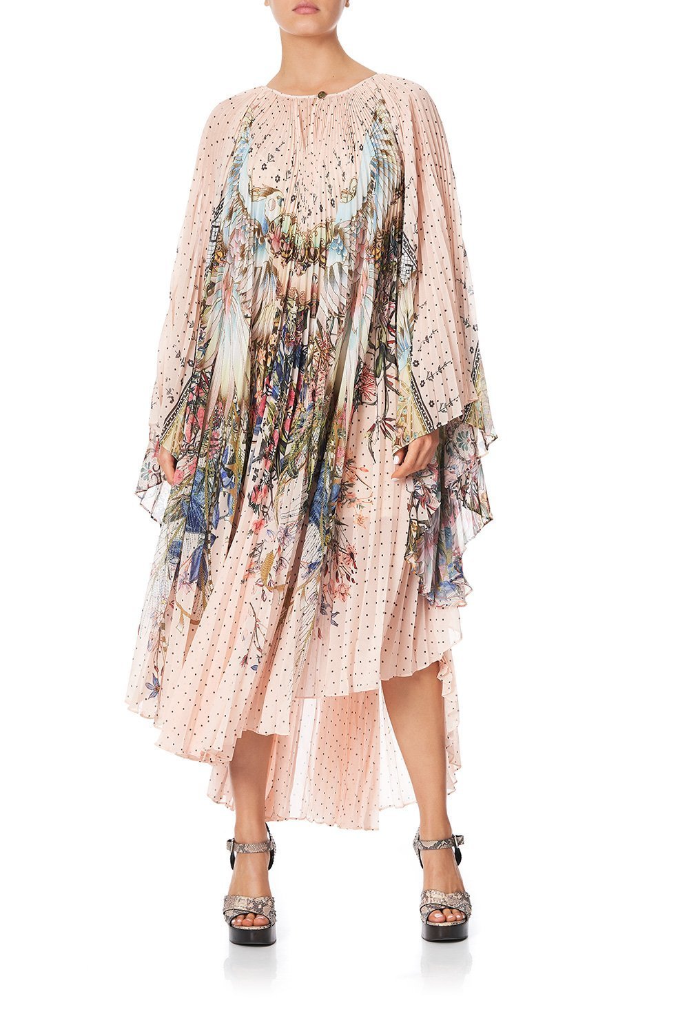 SUNRAY PLEATED KAFTAN KINDRED SKIES