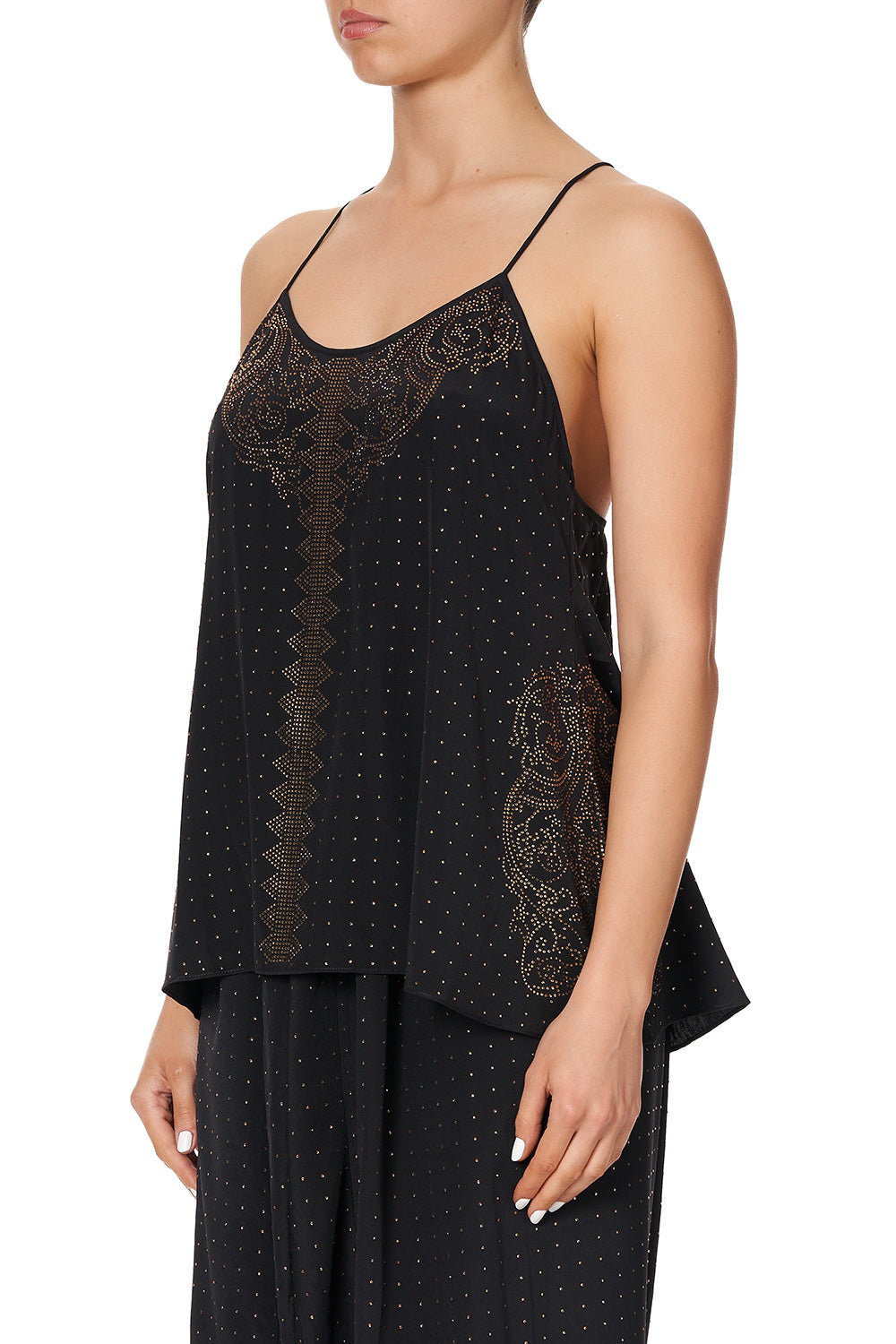 T BACK SHOESTRING TOP LUXE BLACK