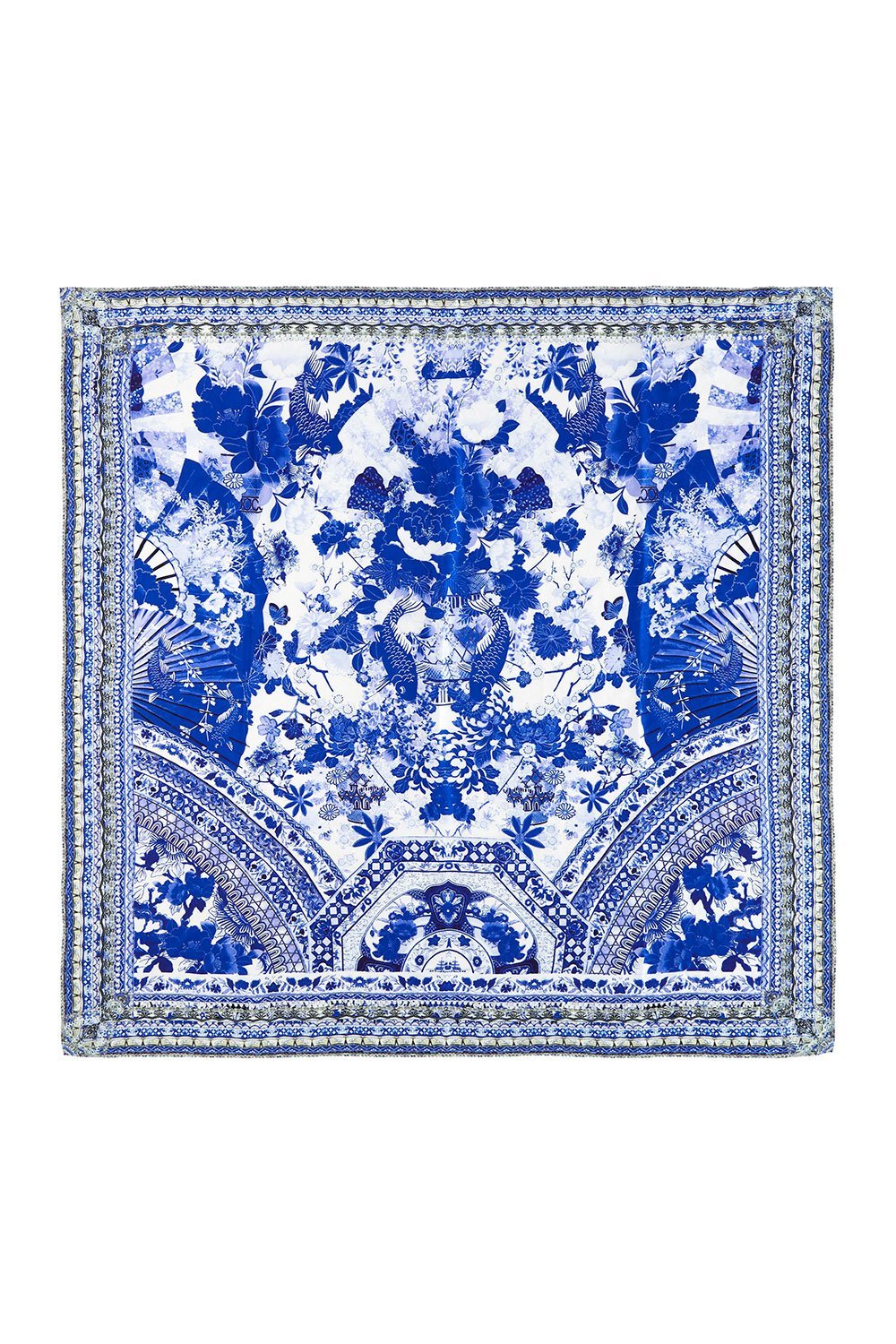 CAMILLA THE FAN SEA LARGE SQUARE SCARF