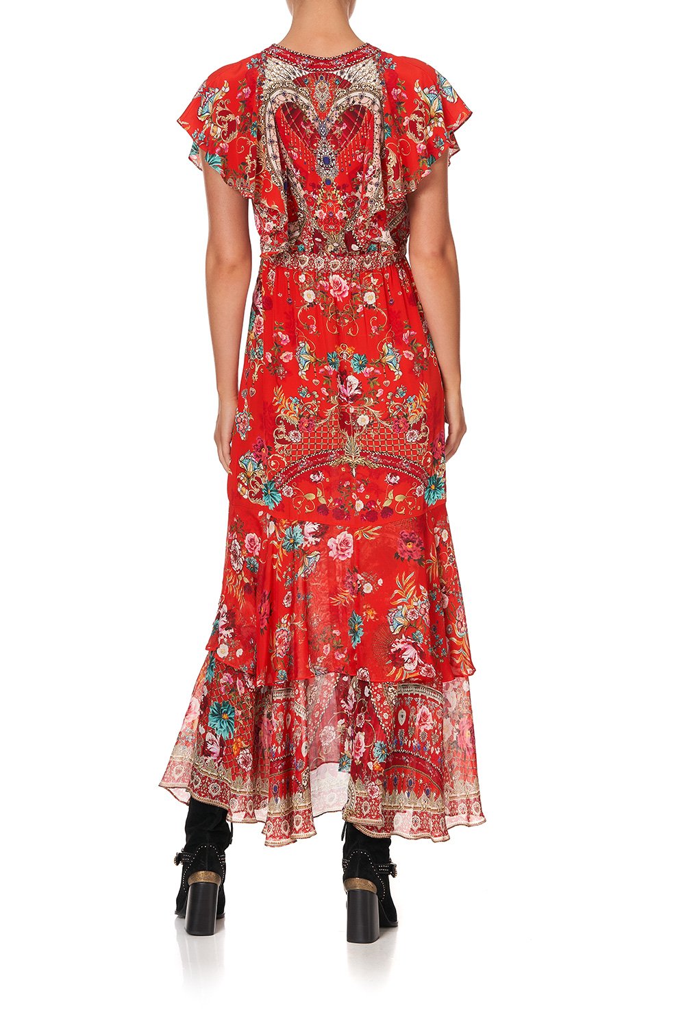 TIE FRONT MAXI WITH CENTRE FRONT SPLIT CAMEOS CAN CAN