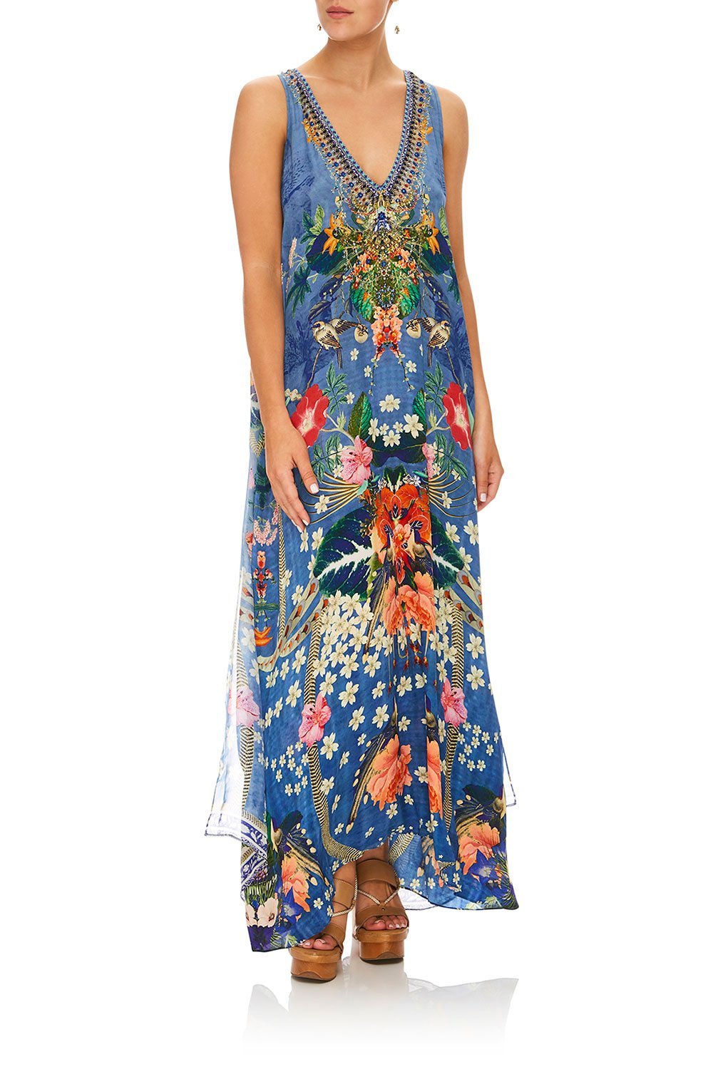 CAMILLA FARAWAY FLORALS TIE FRONT MULTI WEAR DRESS