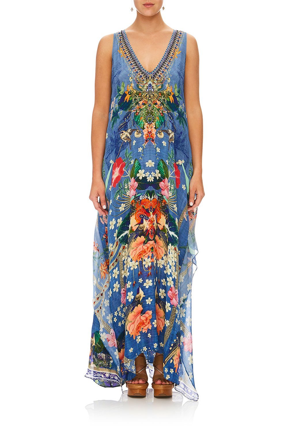 CAMILLA FARAWAY FLORALS TIE FRONT MULTI WEAR DRESS