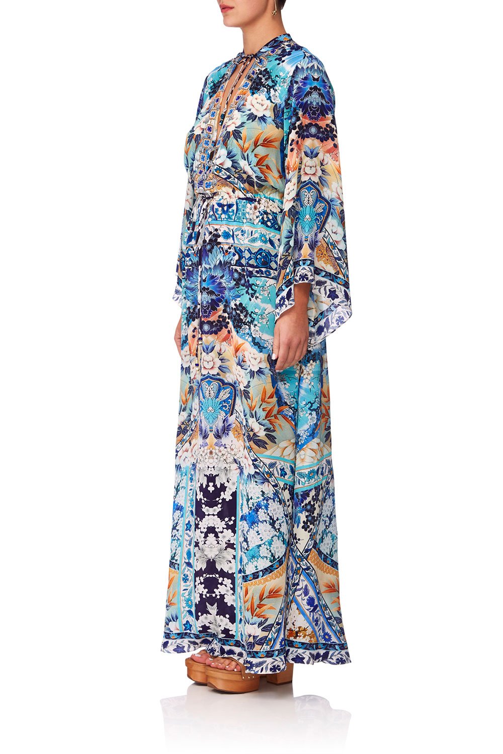 CAMILLA TOKYO TRIBE DRAWSTRING BUTTON UP DRESS