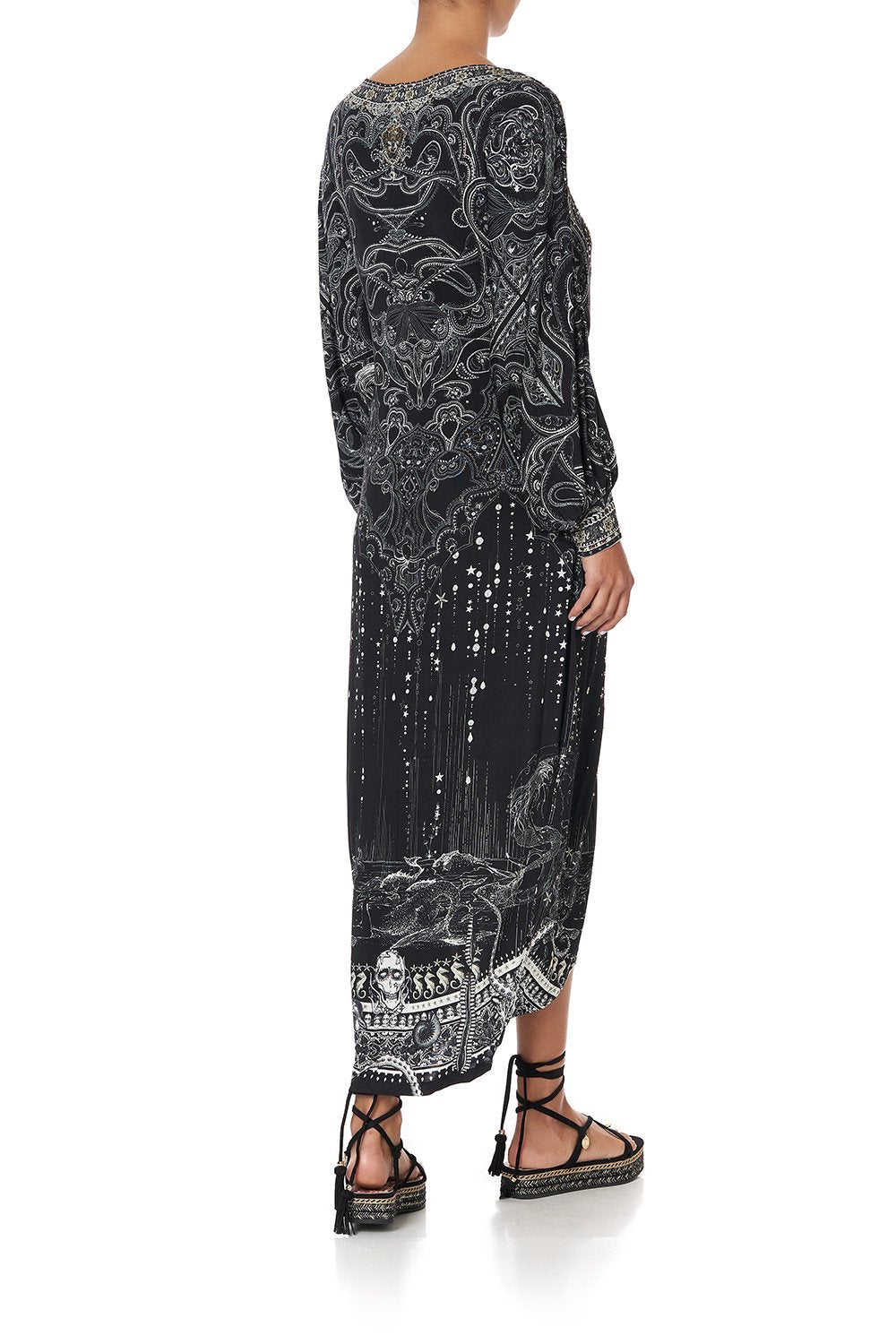 TWIST FRONT DRESS MIDNIGHT PEARL