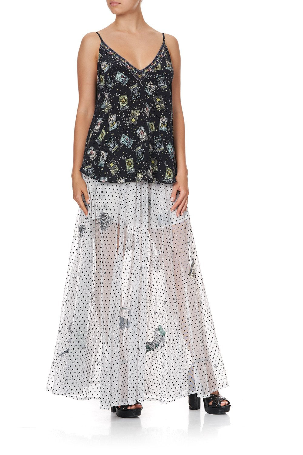 V NECK CAMI MIDNIGHT MOON HOUSE