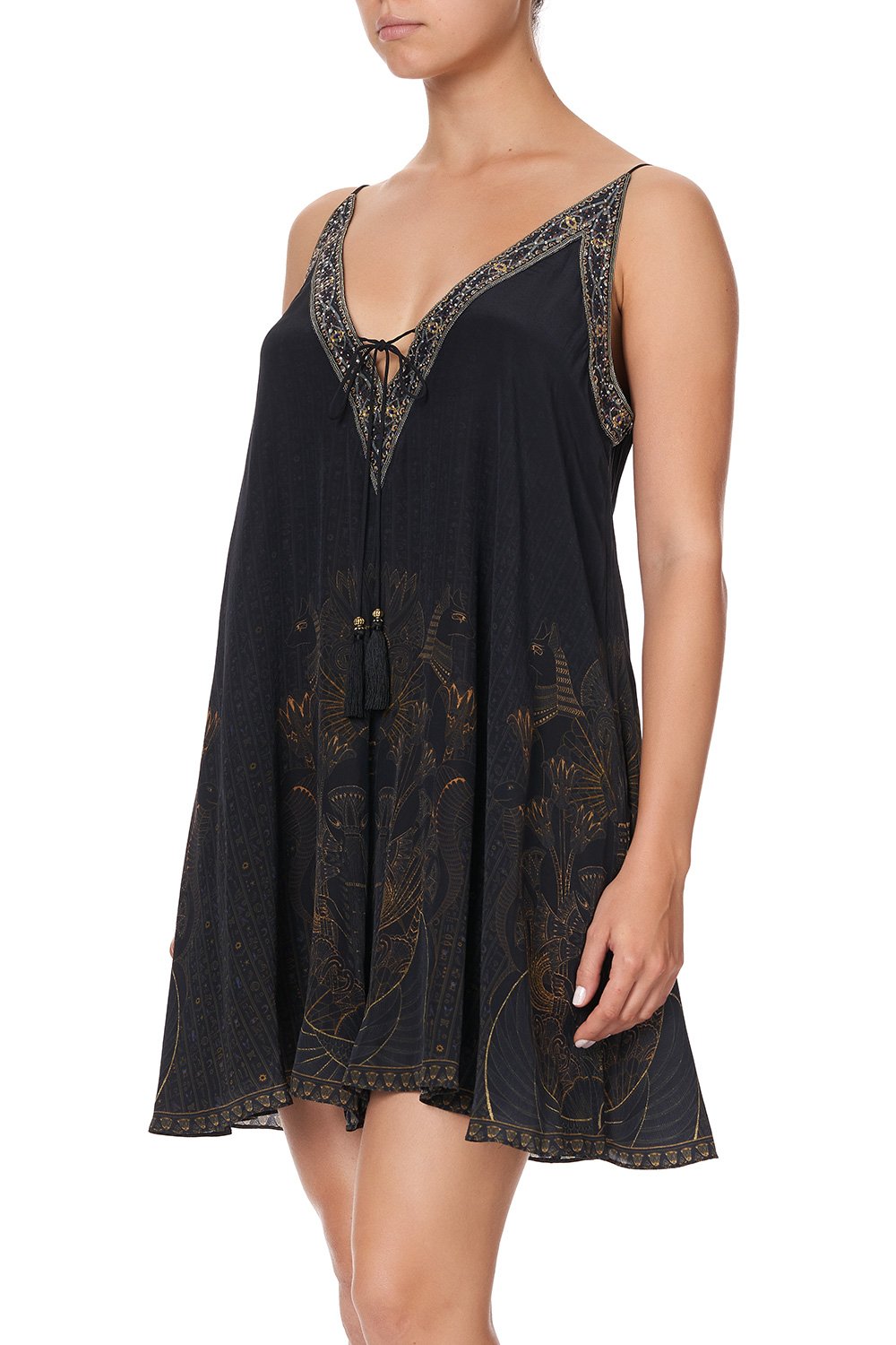 V NECK DRESS WITH NECKBANDS COBRA KING