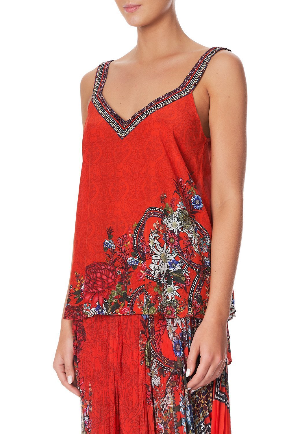 V-NECK STRAP TOP WONDERING WARATAH