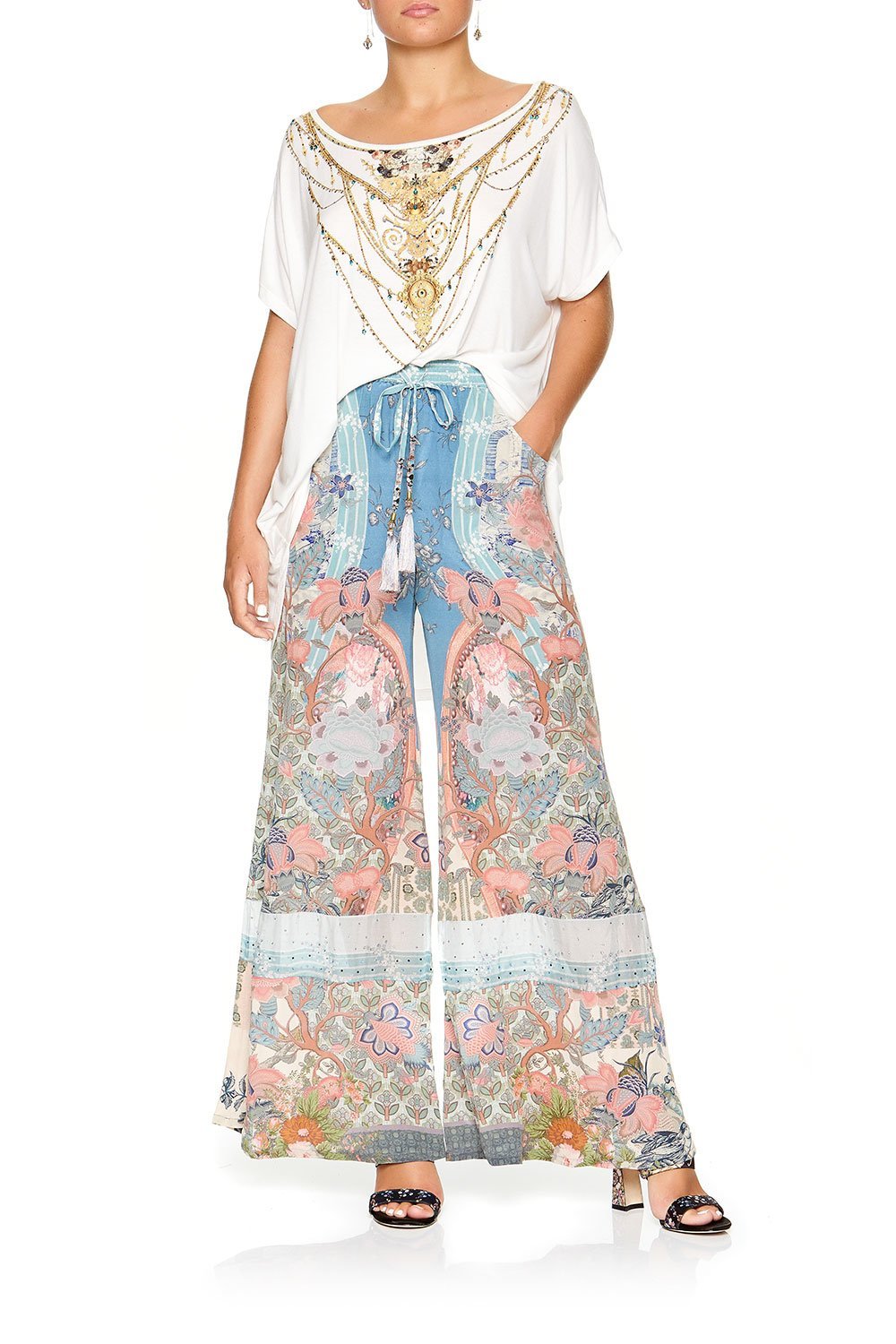 CAMILLA WIDE LEG DRAWSTRING WAIST PANT BLANCHES BLESSING