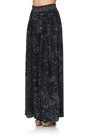 WIDE LEG PANT WITH GATHERED POCKETS MOON SET