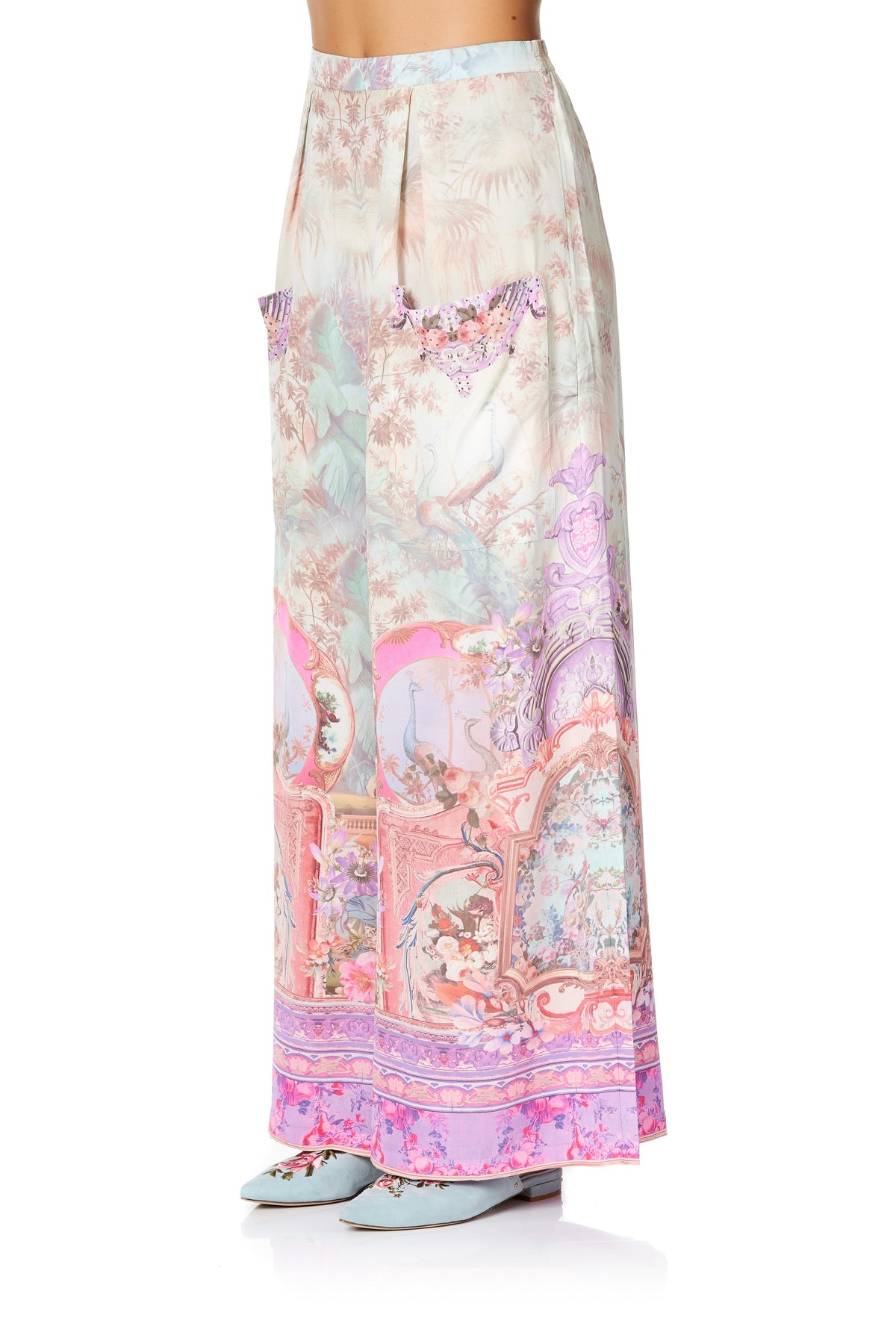 CAMILLA WIDE LEG TROUSER WITH FRONT POCKETS ELECTRON LIBRE