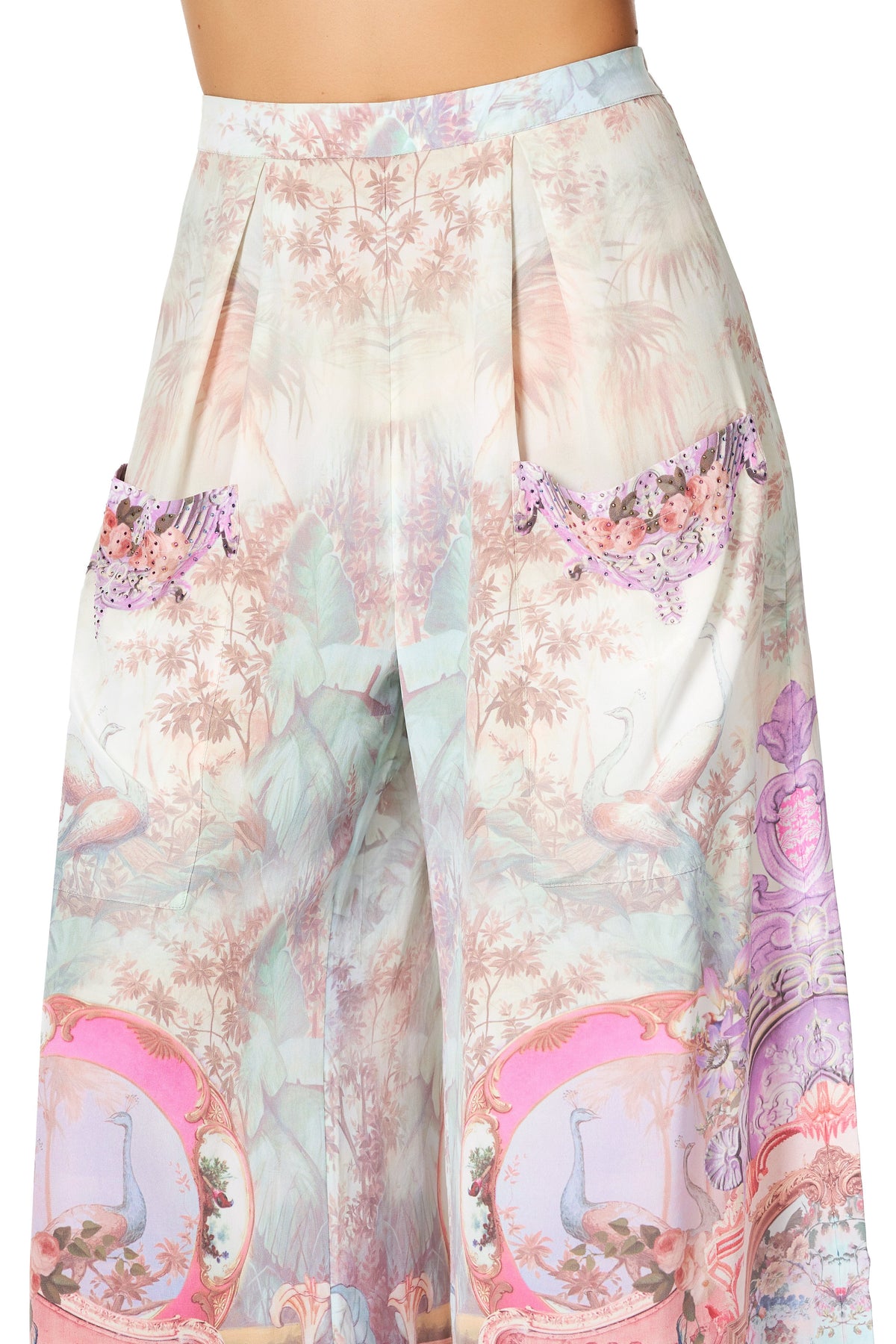 CAMILLA WIDE LEG TROUSER WITH FRONT POCKETS ELECTRON LIBRE