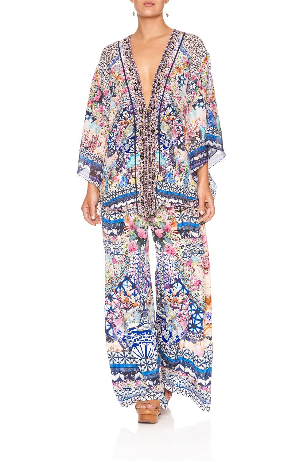 WIDE LEG TROUSER WITH POCKETS SHIBORI SHORES