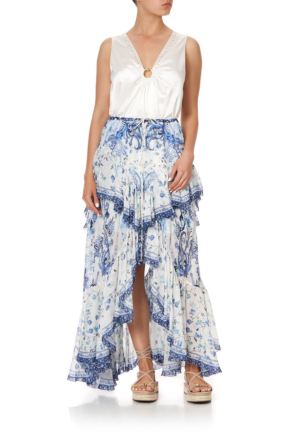 WIDE STRAP U-RING TOP SOLID WHITE