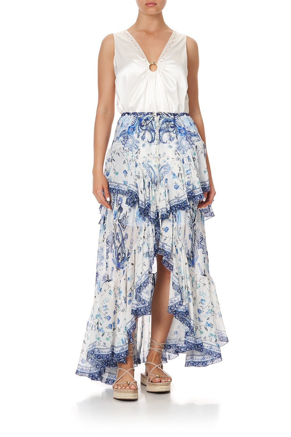 WIDE STRAP U-RING TOP SOLID WHITE