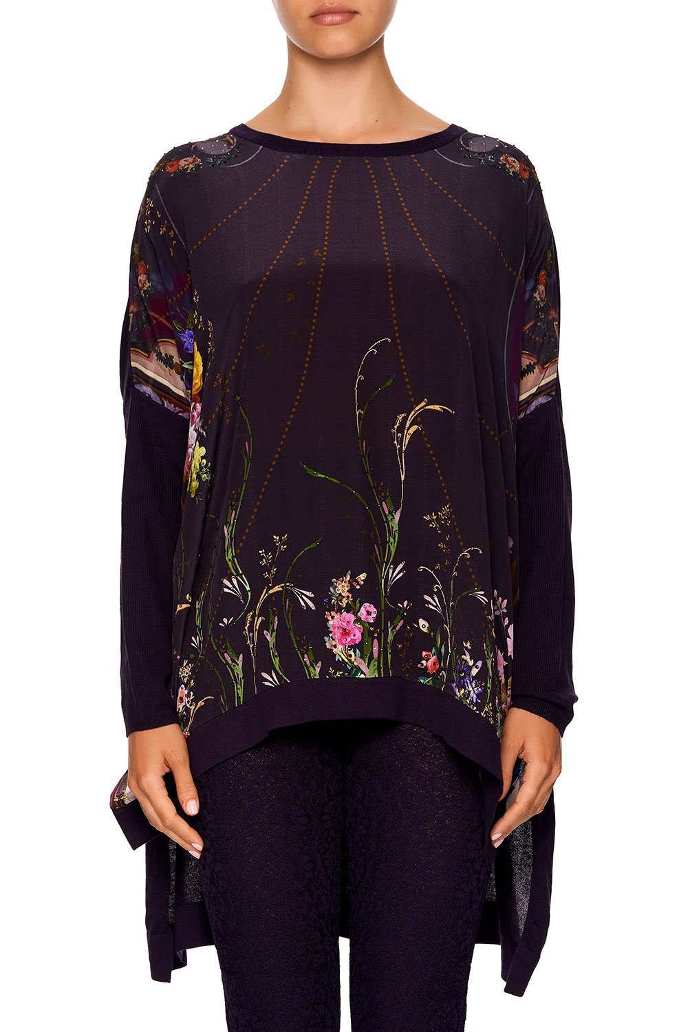 SILK FRONT BOXY KNIT WILD FLOWER
