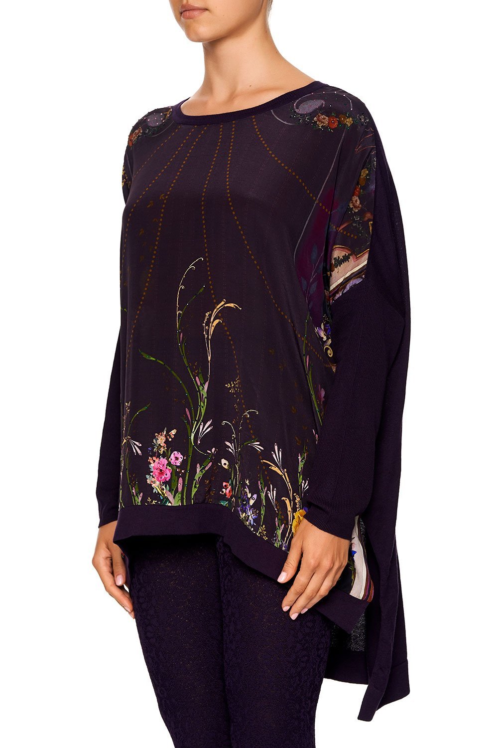 SILK FRONT BOXY KNIT WILD FLOWER