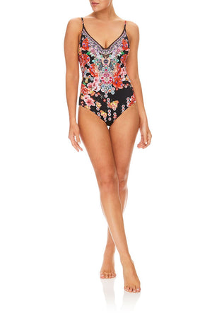 CAMILLA PAINTED LAND WIRED V-NECK ONE PIECE