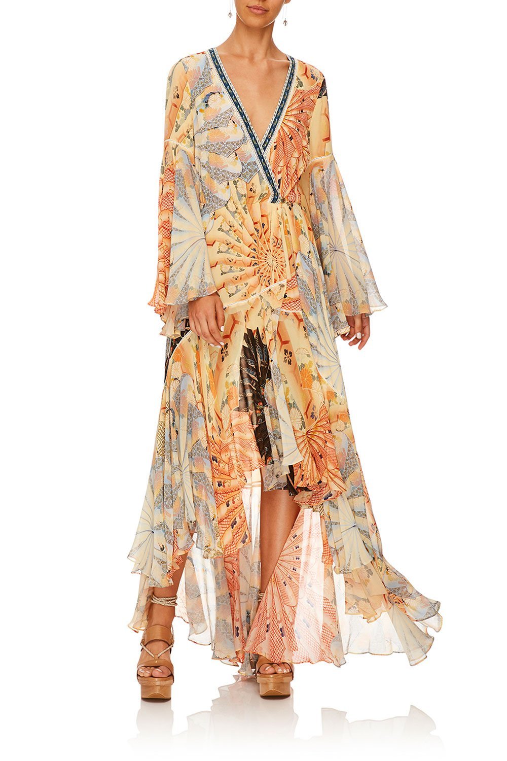 CAMILLA FOR THE FANS WRAP DRESS W BELLE SLEEVES