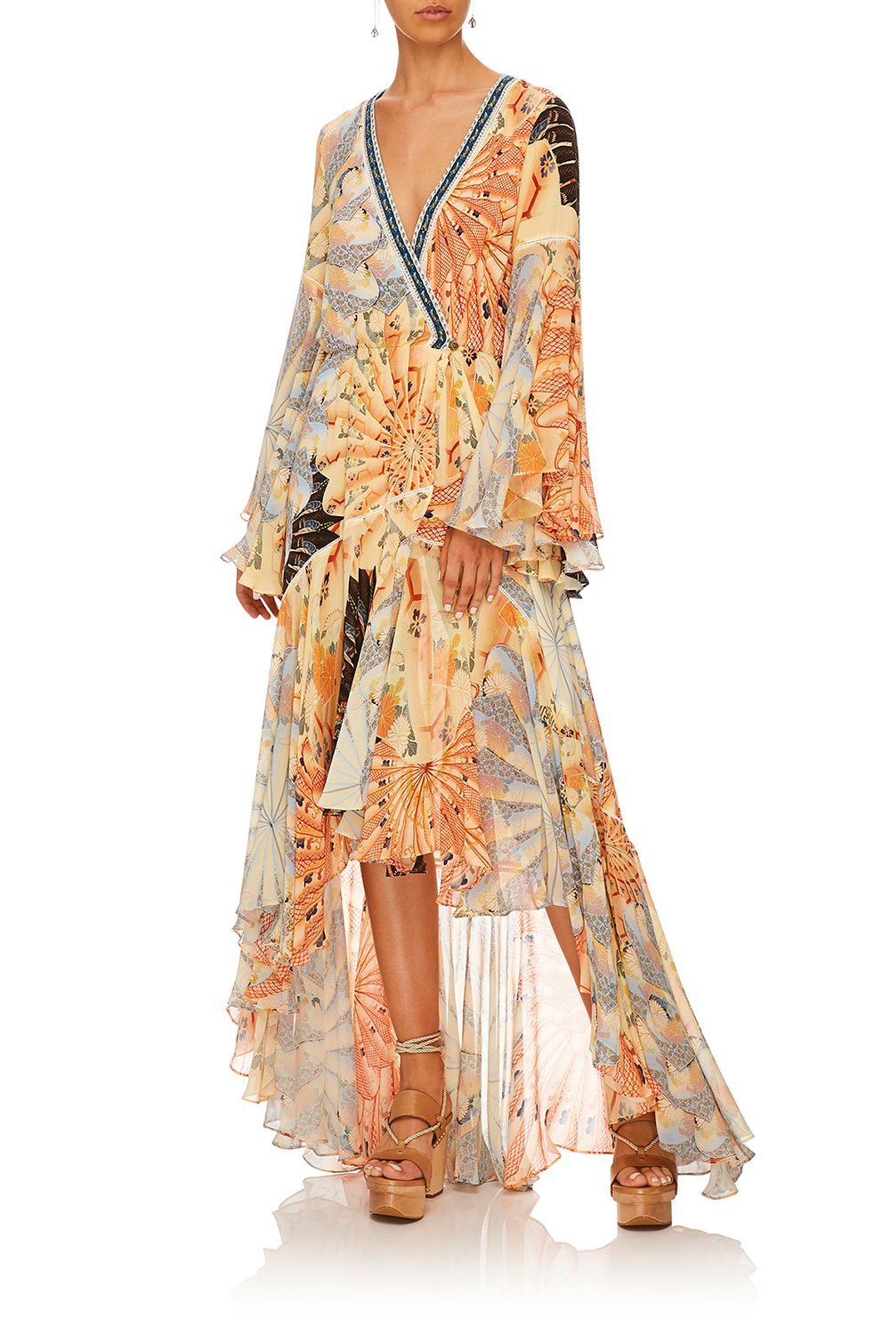 CAMILLA FOR THE FANS WRAP DRESS W BELLE SLEEVES