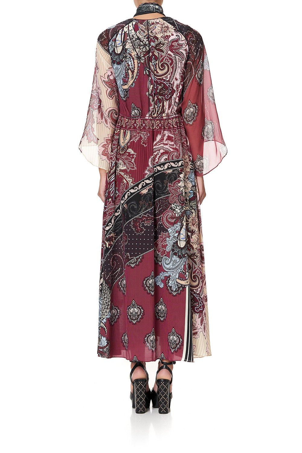 WRAP DRESS WITH NECK TIE TALE OF THE FIRE BIRD