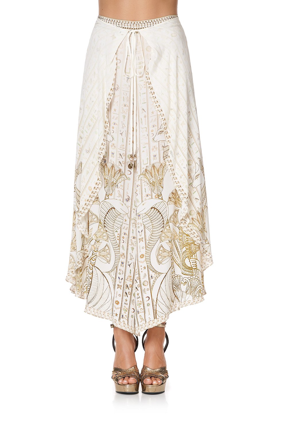 WRAP FRONT SHAPED HEM PANT THE QUEENS CHAMBER