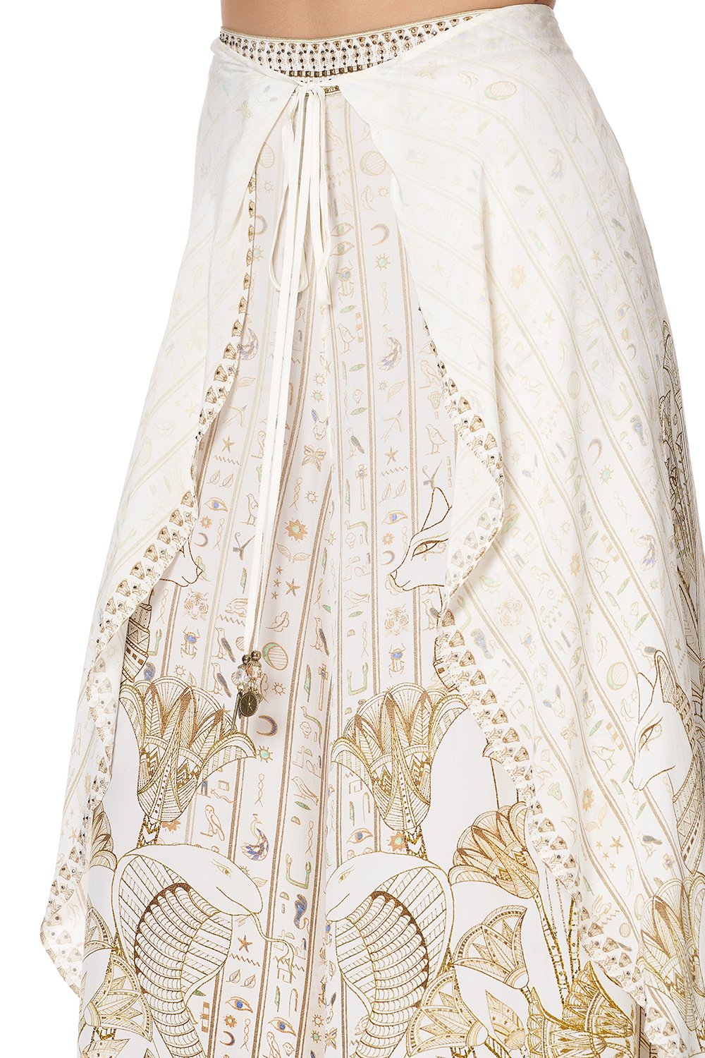 WRAP FRONT SHAPED HEM PANT THE QUEENS CHAMBER